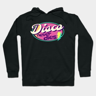 DISCO  - Never Dies Retro (pink/yellow/teal) Hoodie